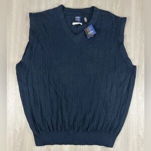 VTG Callaway Golf Men Blue 100% Extrafine Merino Wool Knit Vest XL NEW w/ TAGS